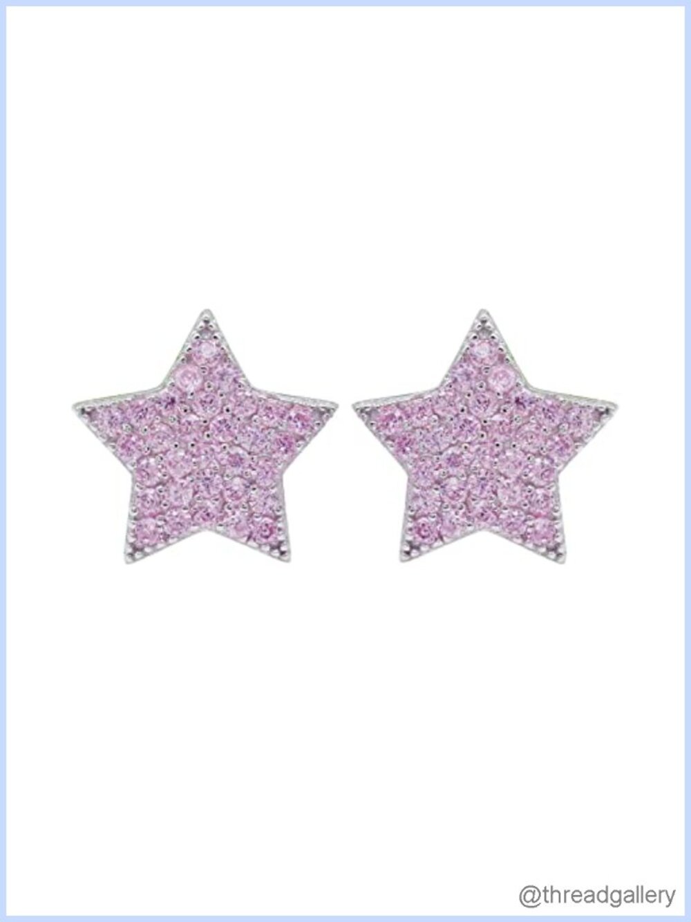 925 Sterling Silver Star Rhinestone Zirconia Stud Earrings Piercing